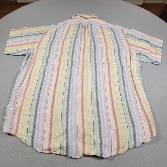 Daniel Cremieux Mens Italian Linen Shirt‎ Striped Button Down Tailored Fit XL - Picture 4 of 7